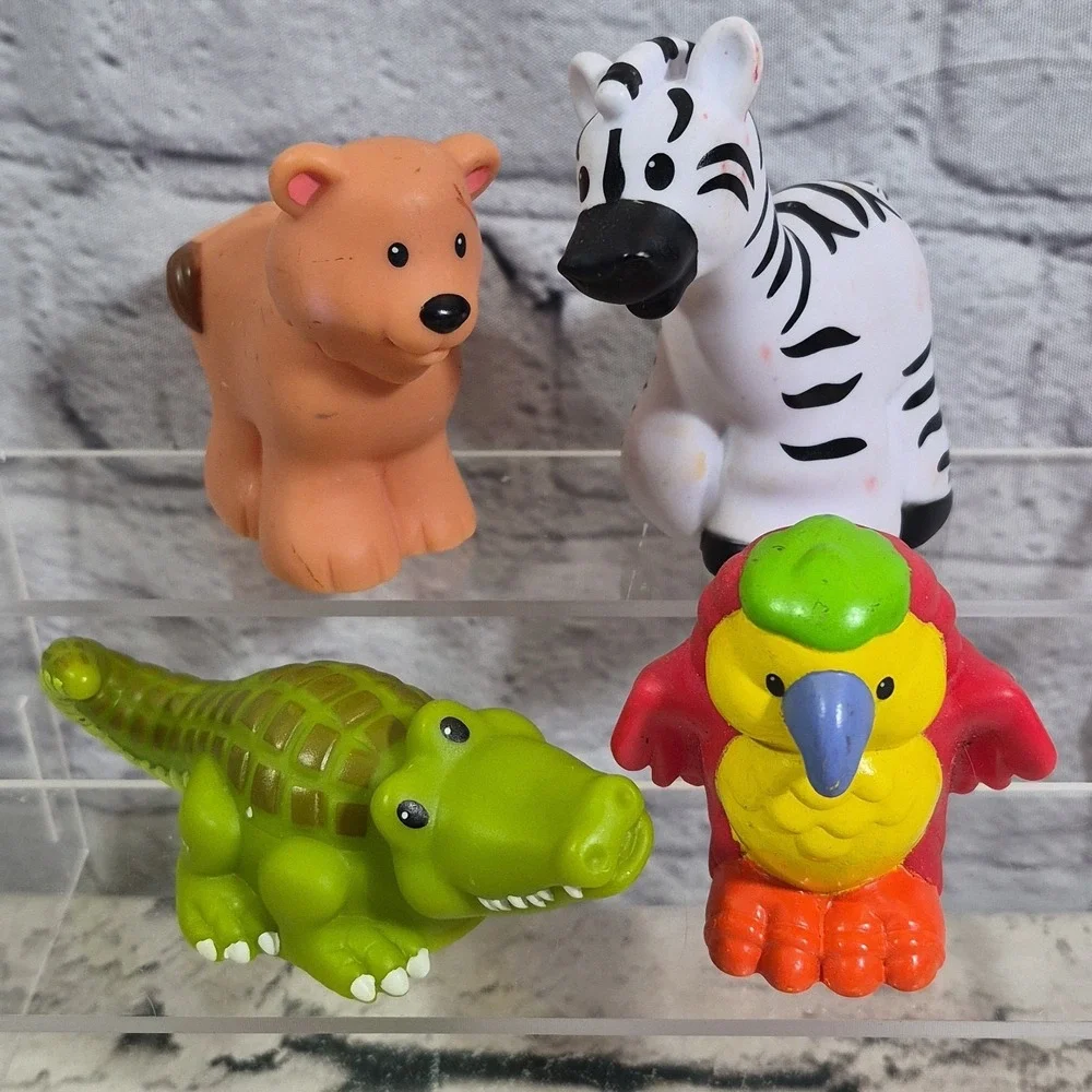 Fisher-Price Little People Figures Lot Zoo Animals Zebra Bear Parrot Alligator
